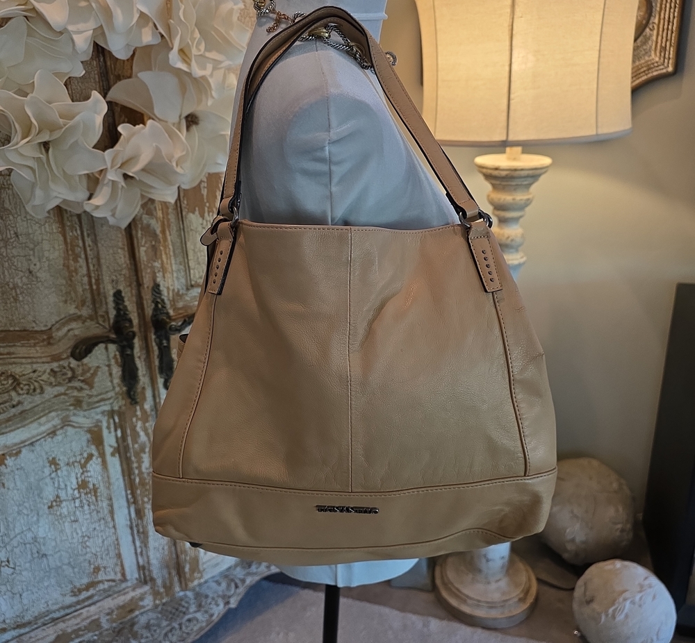 Tignanello Neutral Tan Leather Shoulder Bag